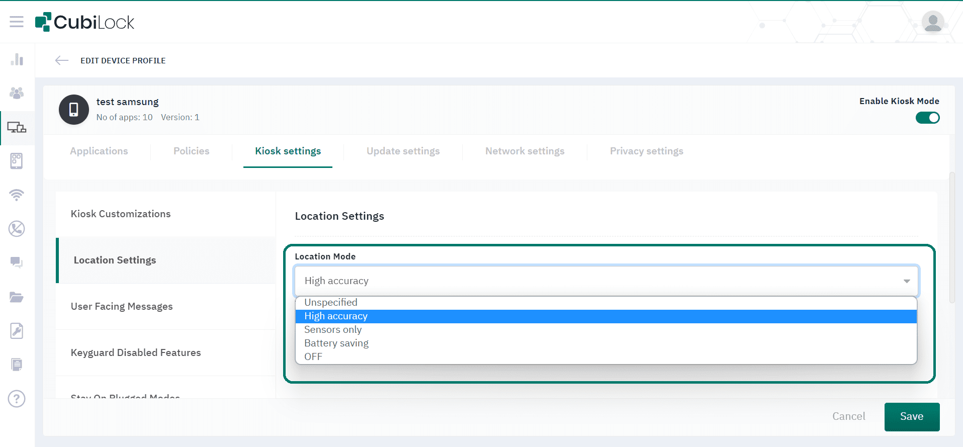 track enterprise devices and kiosks